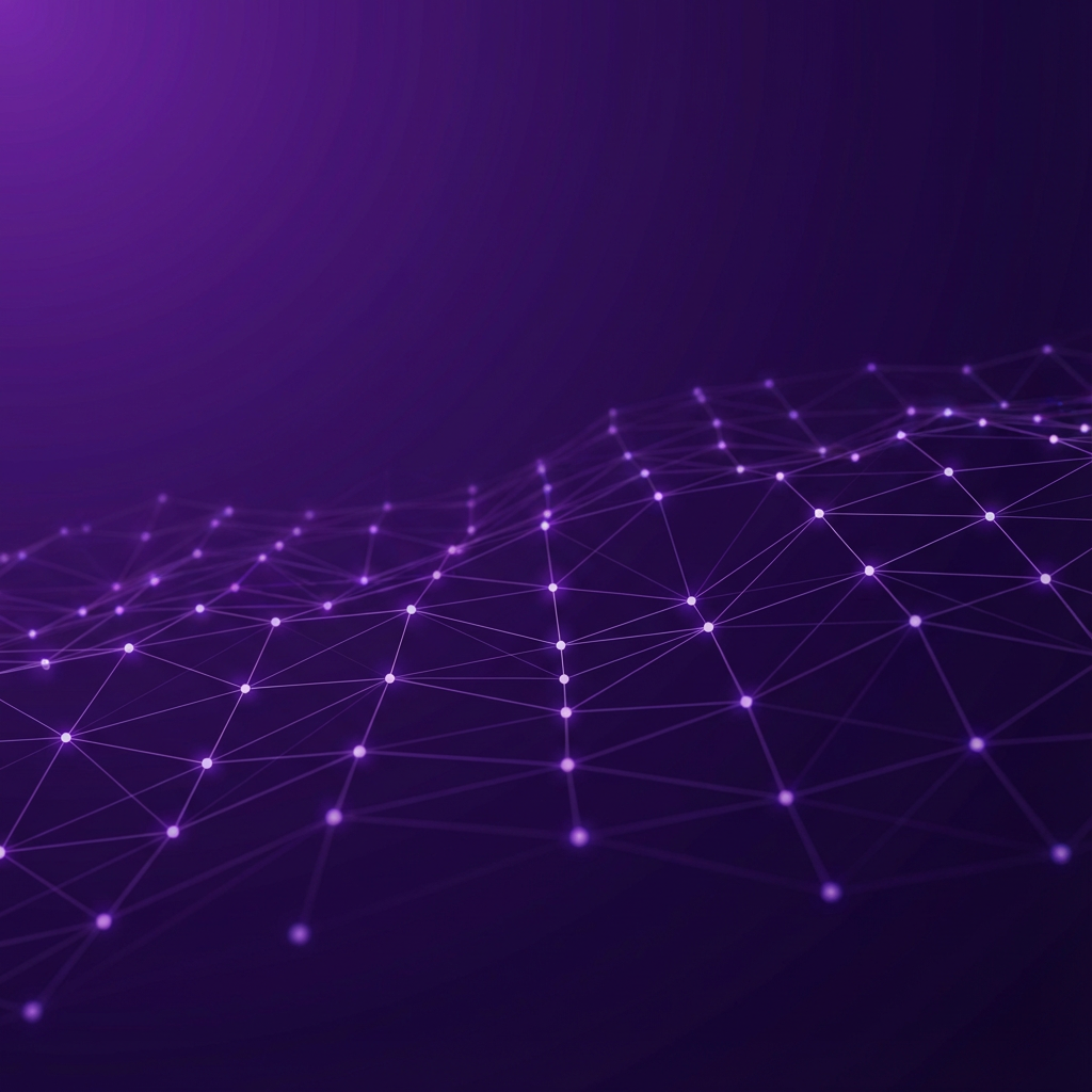 Abstract visualization of light purple lights on a darker purple background for Sean Edgington