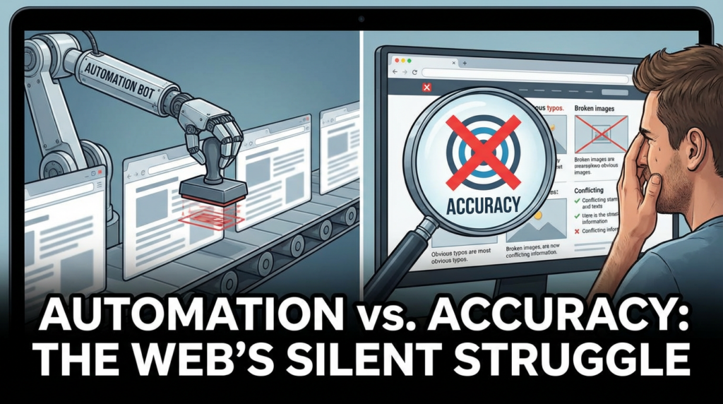An image representing how Automation is the Enemy of Accuracy for websites