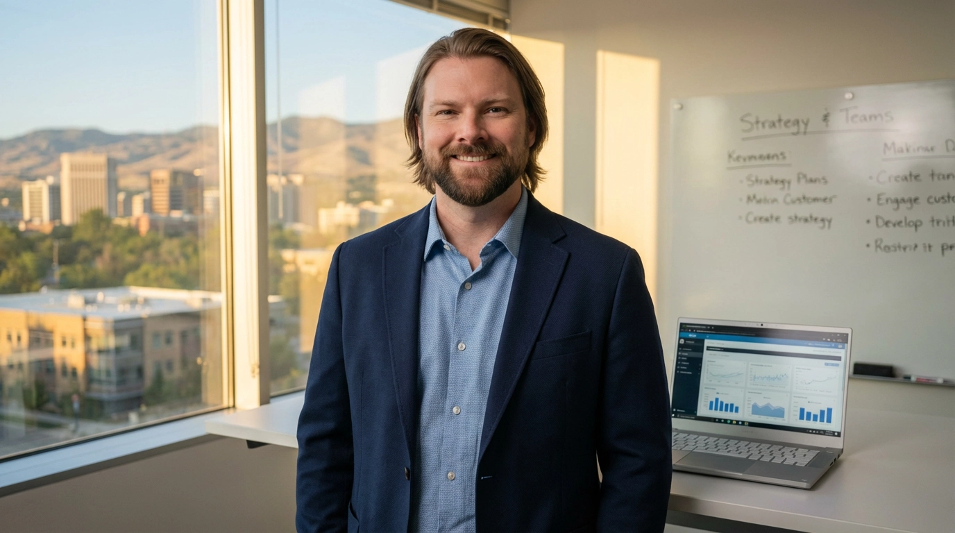 Sean Edgington in his office in downtown Boise Idaho